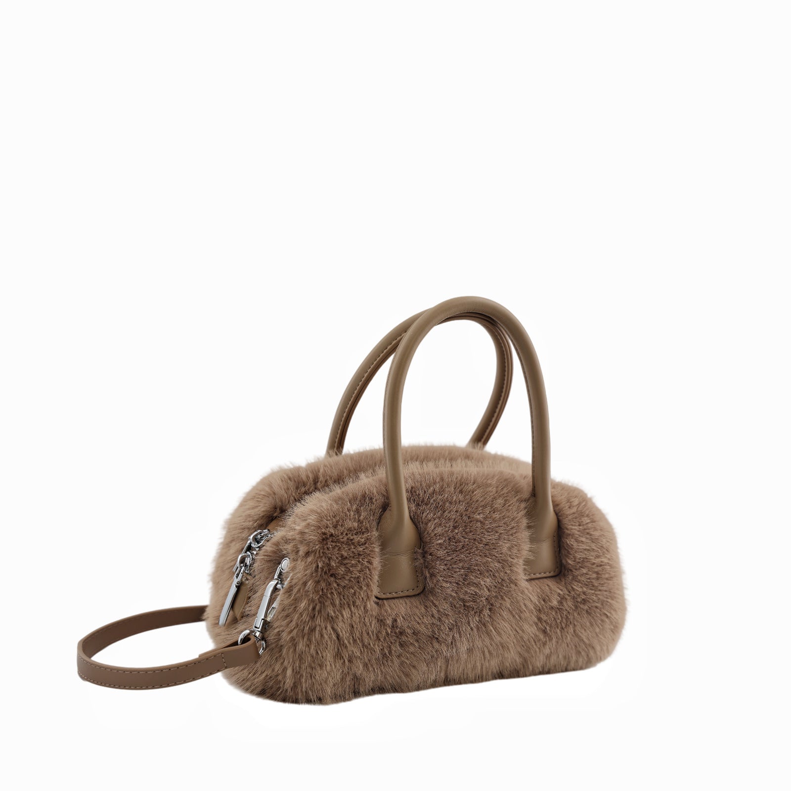 Tote Bag With A Vintage Niche Design Featuring Intricate Faux Mink Fur Detailing