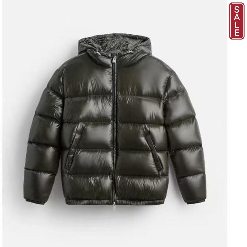 Black Hooded Cotton Jacket Casual