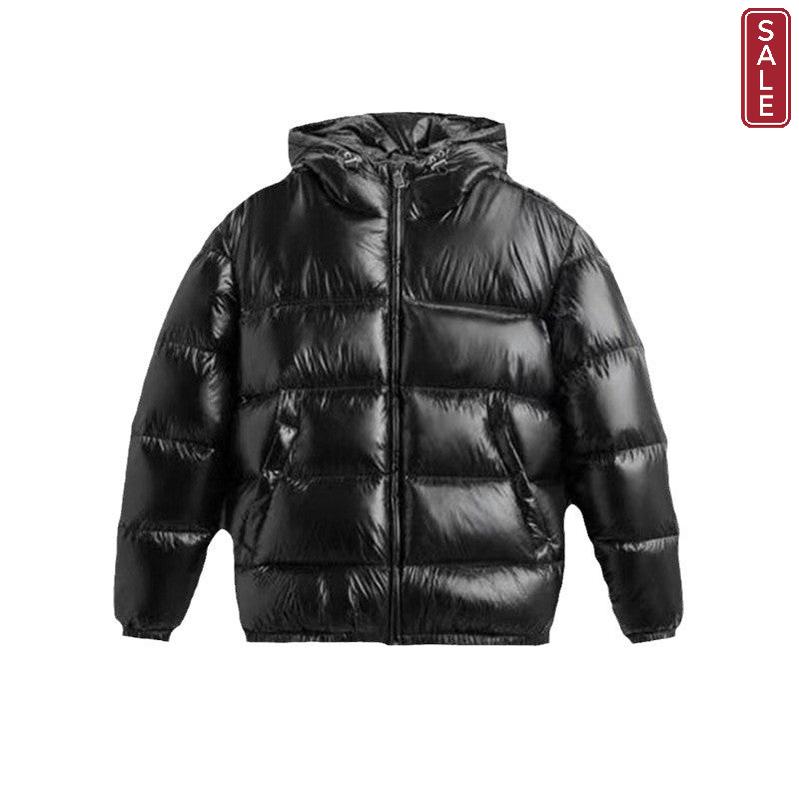 Black Hooded Cotton Jacket Casual