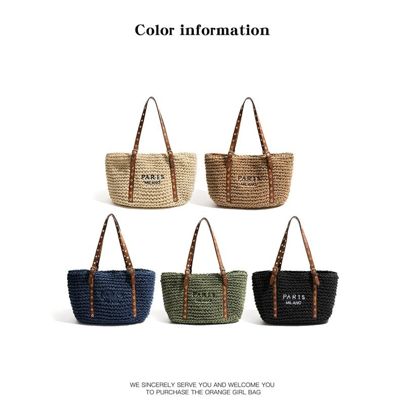 New Bohemian Style Minimalist Straw Bag For Beach And Seaside Vacations