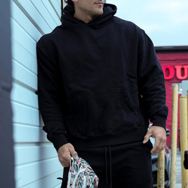 Heavyweight Solid Color Hoodie With Reinforced Hood That Doesn't Sag