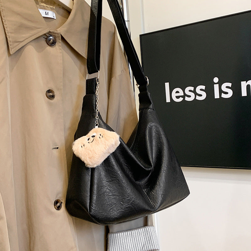 New Retro Solid-color Womens Bag Large-capacity