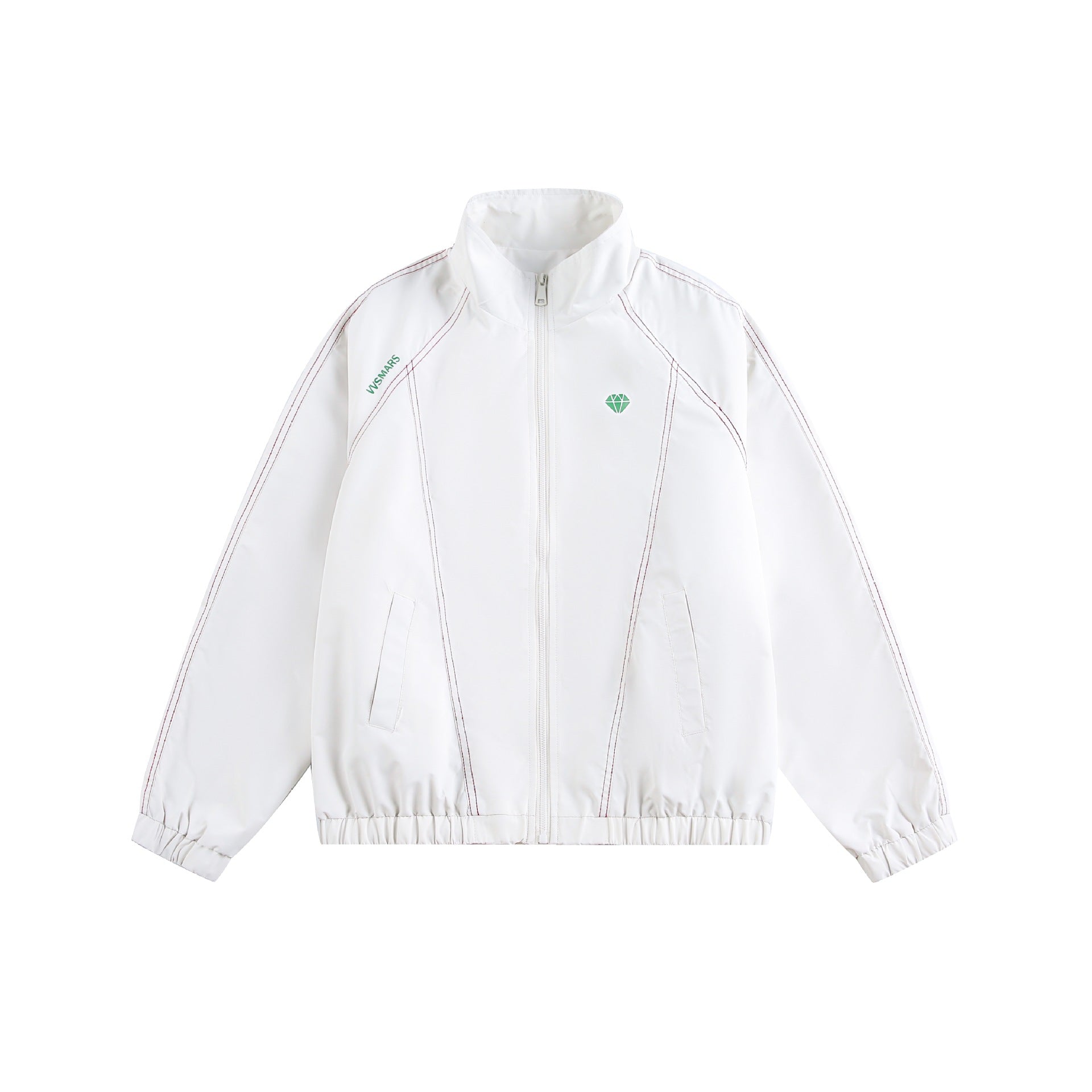 Crew-neck Casual Sport Zip-up Jacket