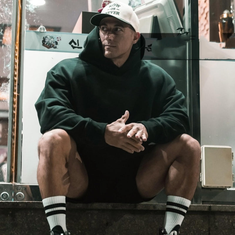 Heavyweight Solid Color Hoodie With Reinforced Hood That Doesn't Sag