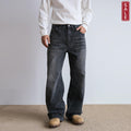 Men's Straight Retro Black Washed Jeans