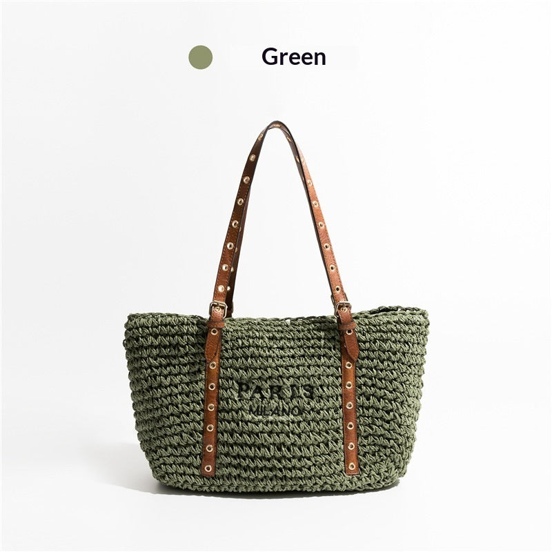 New Bohemian Style Minimalist Straw Bag For Beach And Seaside Vacations