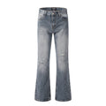 Washing Hole Denim Bootcut Trousers Trendy Punk