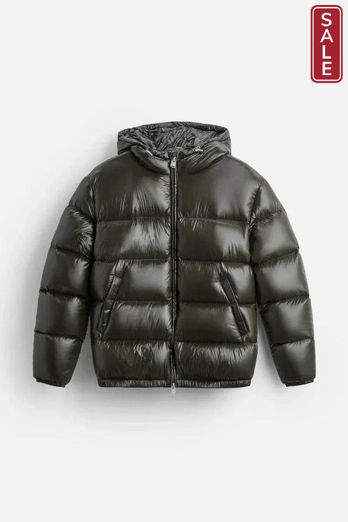 Black Hooded Cotton Jacket Casual