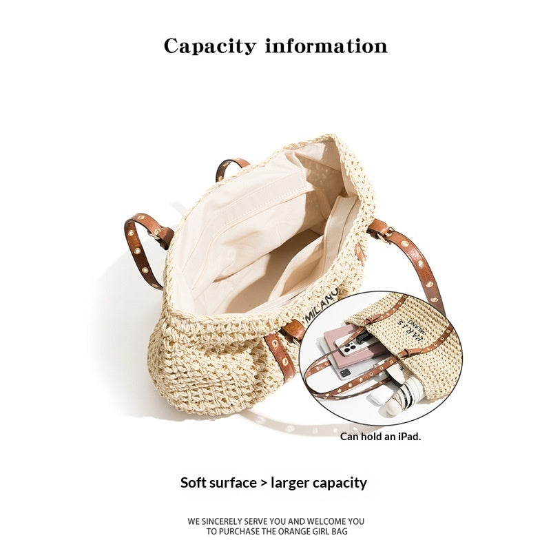 New Bohemian Style Minimalist Straw Bag For Beach And Seaside Vacations