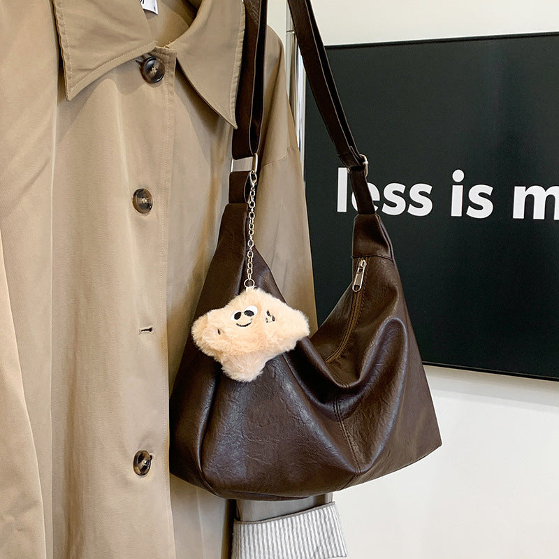 New Retro Solid-color Womens Bag Large-capacity