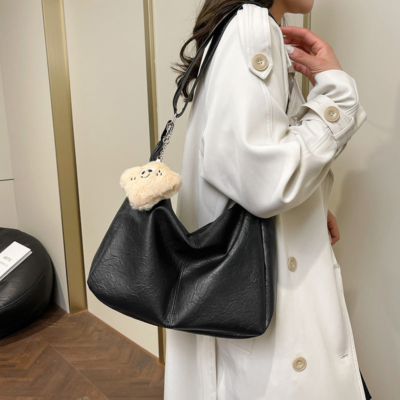 New Retro Solid-color Womens Bag Large-capacity