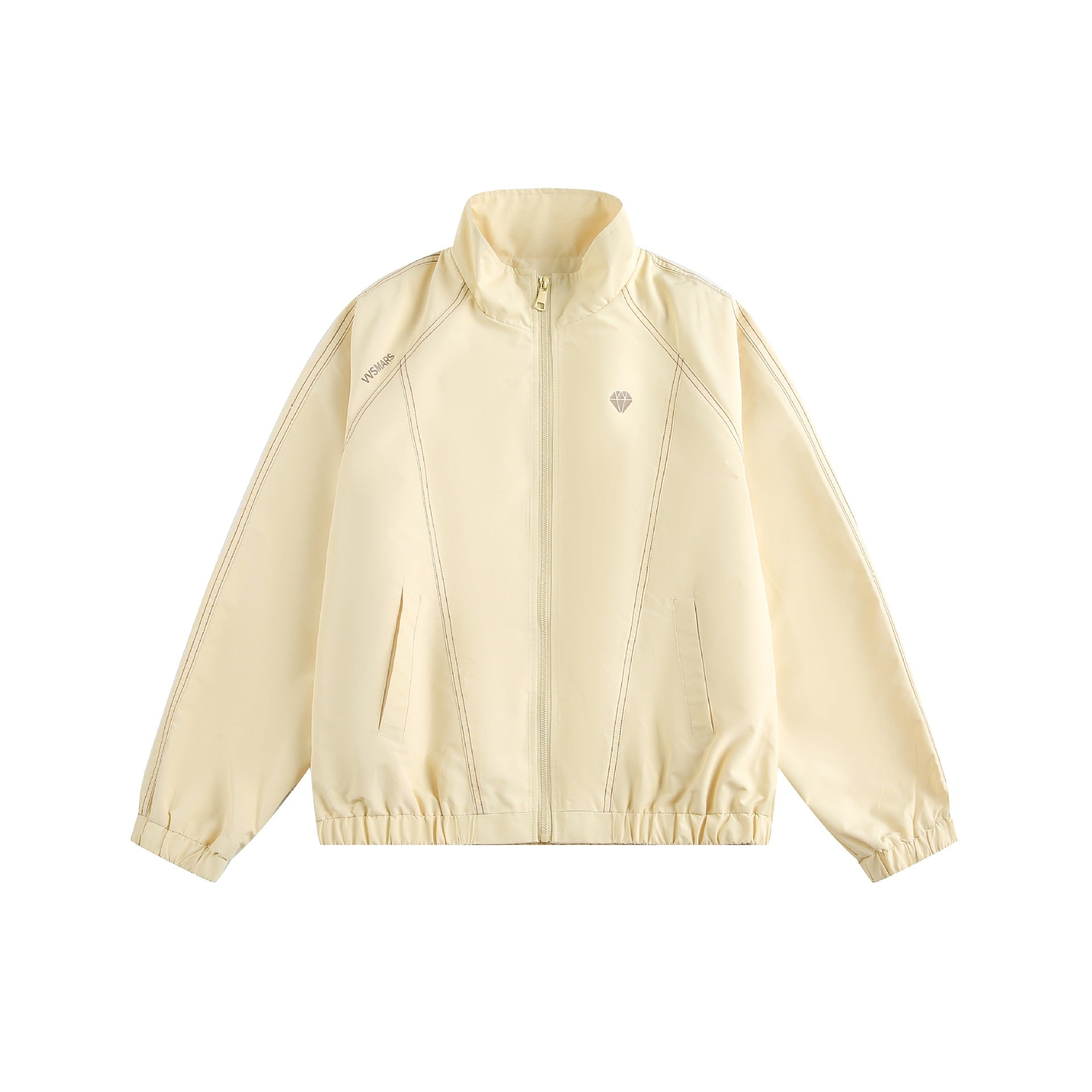 Crew-neck Casual Sport Zip-up Jacket