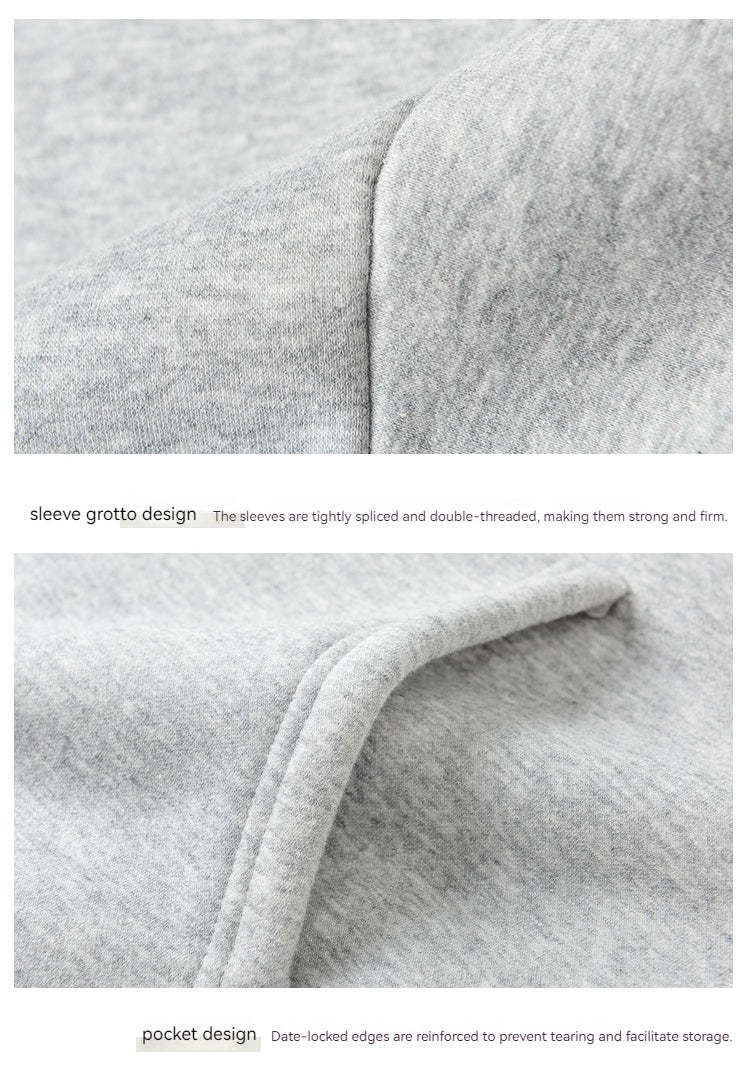 Winter Thickened Polar Fleece Thermal Hooded Sweatshirt Pure Color All-matching Couple Coat