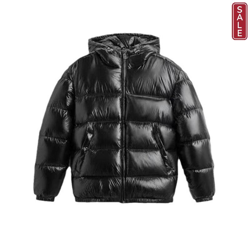 Black Hooded Cotton Jacket Casual