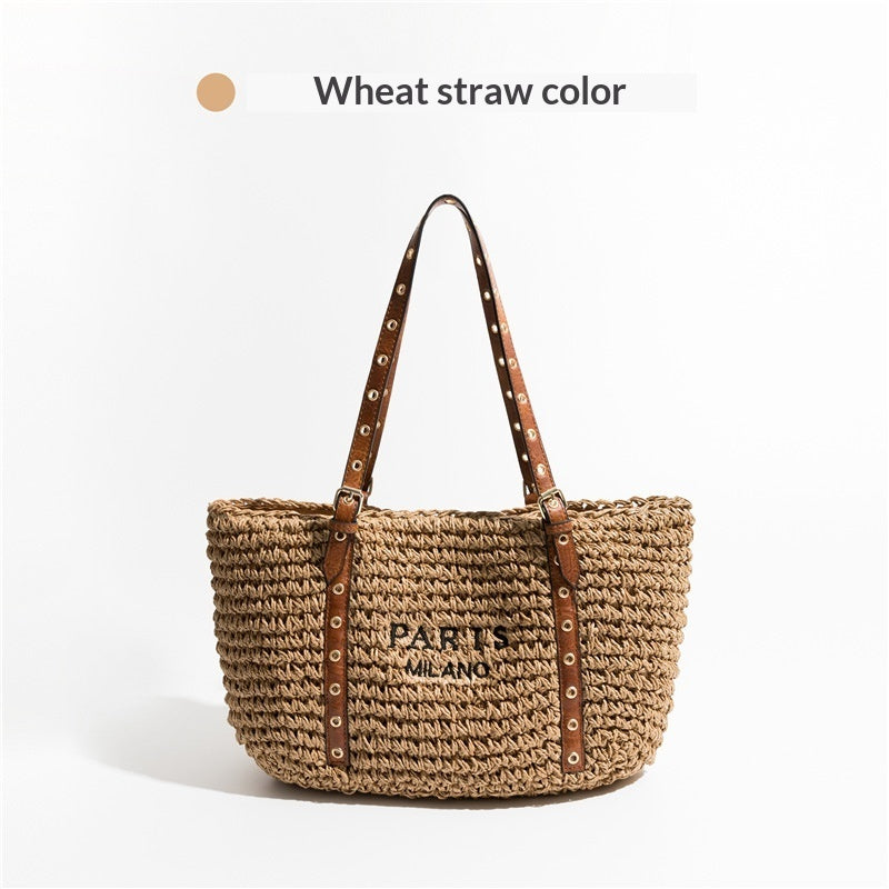 New Bohemian Style Minimalist Straw Bag For Beach And Seaside Vacations
