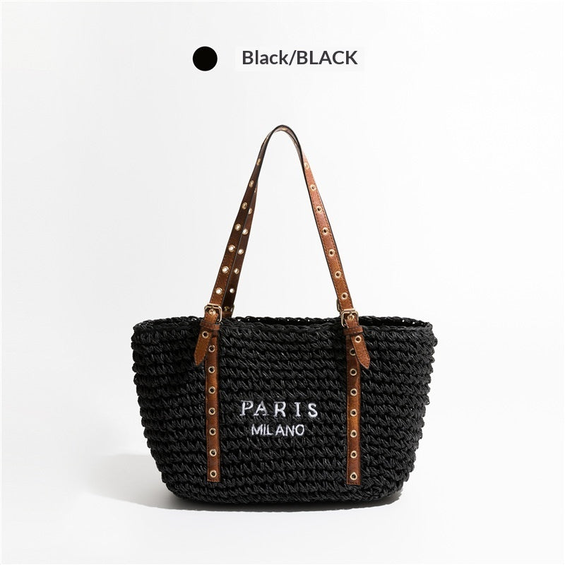 New Bohemian Style Minimalist Straw Bag For Beach And Seaside Vacations
